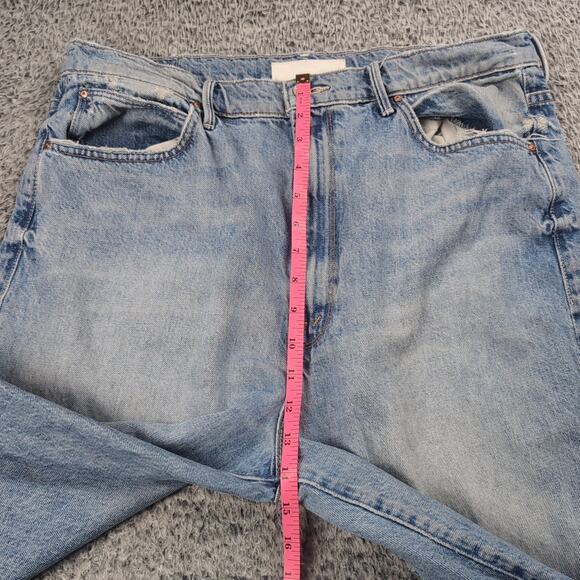 Mother Jeans Women 34 Blue Distressed High Waisted Tunnel Vision Sneak Baggy Y2k - Picture 7 of 10